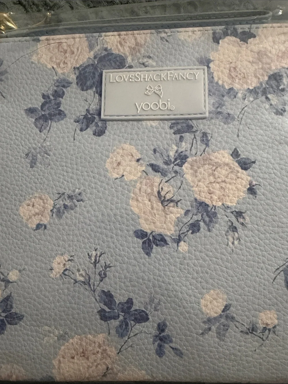 LoveShackFancy Everblooming Rosettes Vegan Leather Accessory Pouch